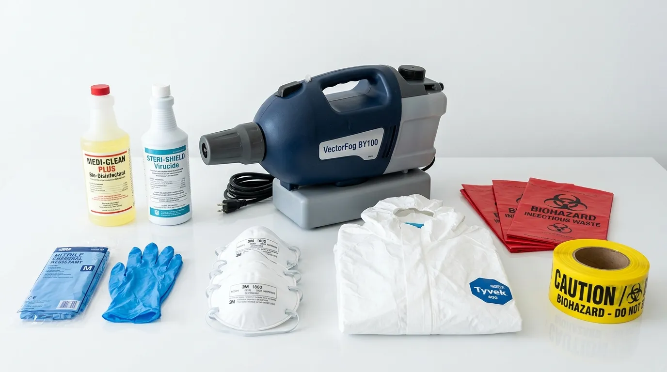 Professional biohazard remediation crew working in Middle Island